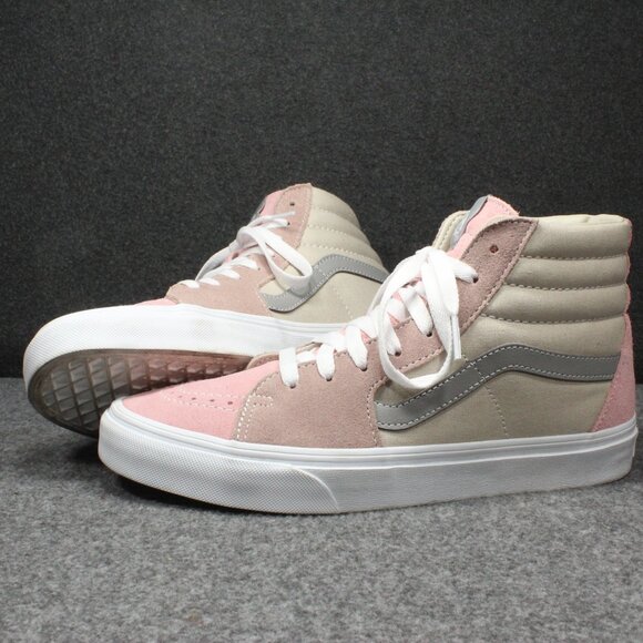 Vans Sk8 Hi Color Block Pink Multi Color Shoes Suede Canvas, Womens Size 9 - Picture 3 of 15
